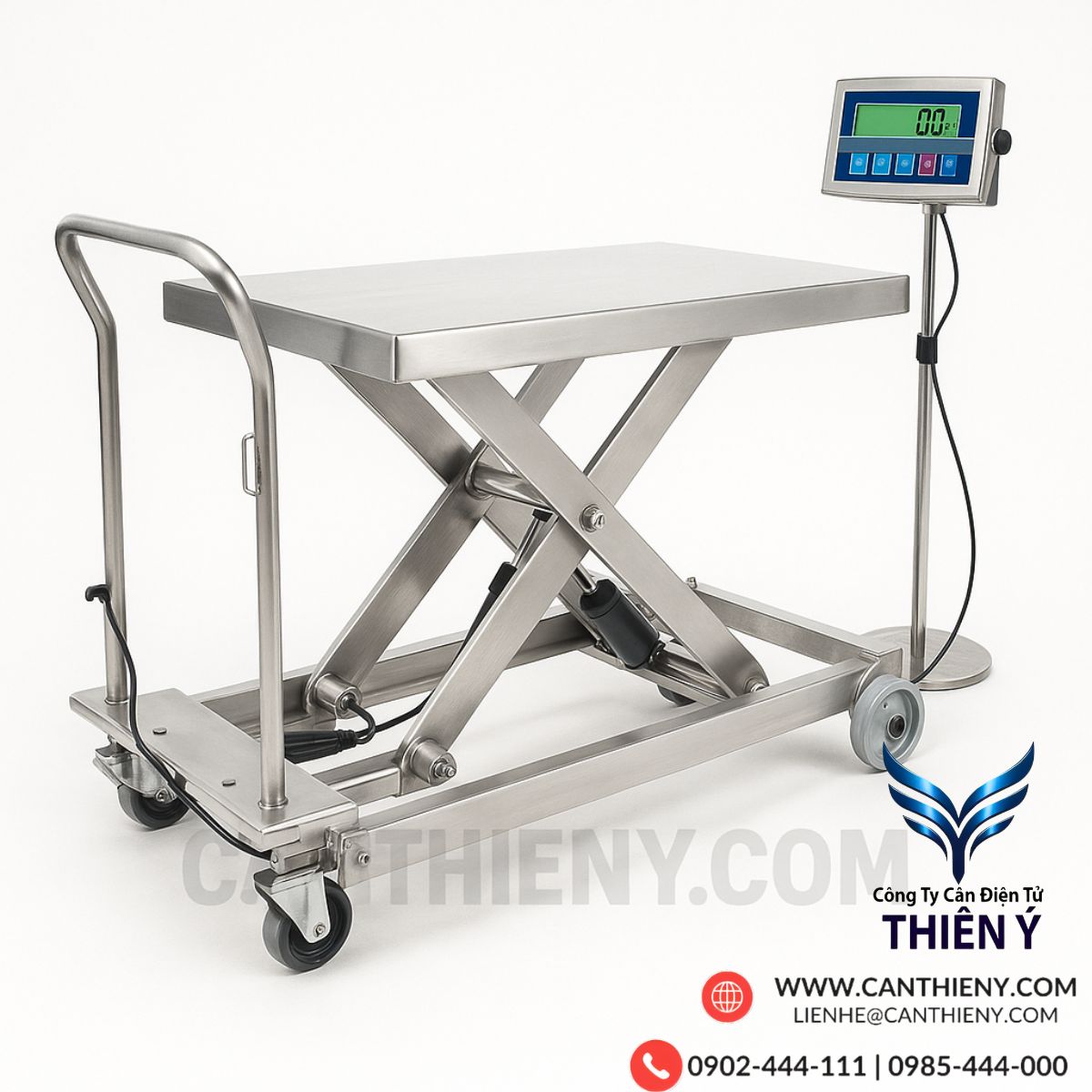 Cân điện tử bàn nâng hạ inox – Giá tốt, chính hãng