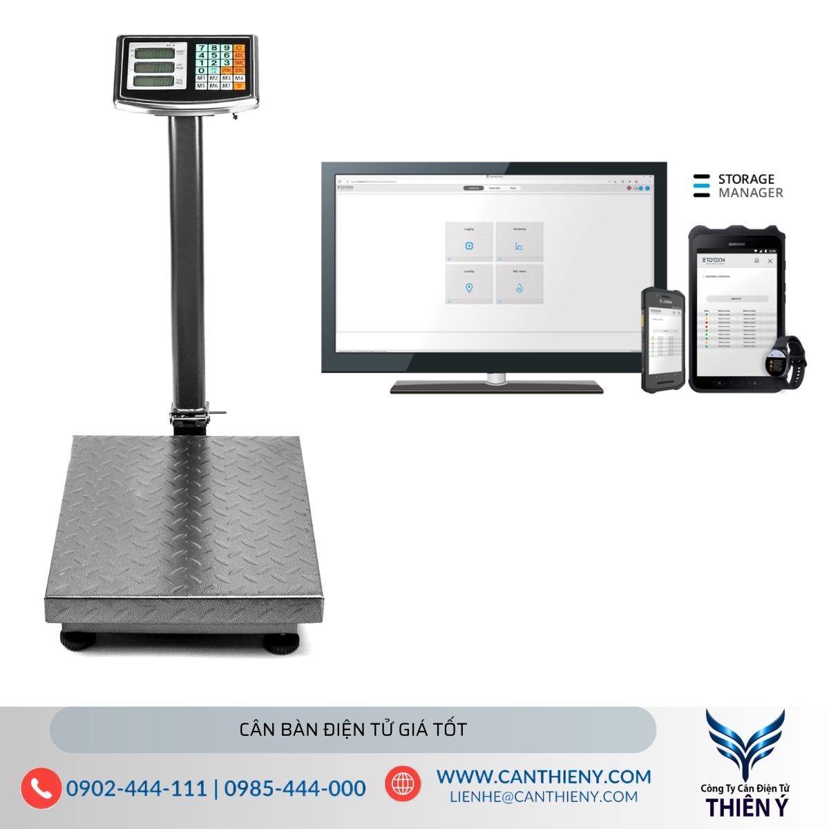 Cân bàn điện tử kết nối phần mềm ERP Thiên Ý, hỗ trợ quản lý sản xuất và kho hàng