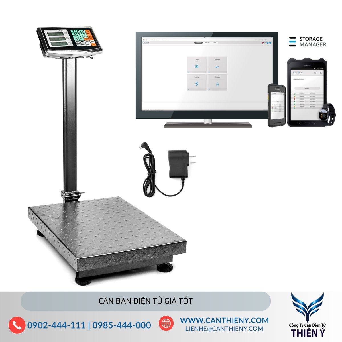 Cân bàn điện tử kết nối phần mềm quản lý kho Thiên Ý, đồng bộ dữ liệu nhanh chóng