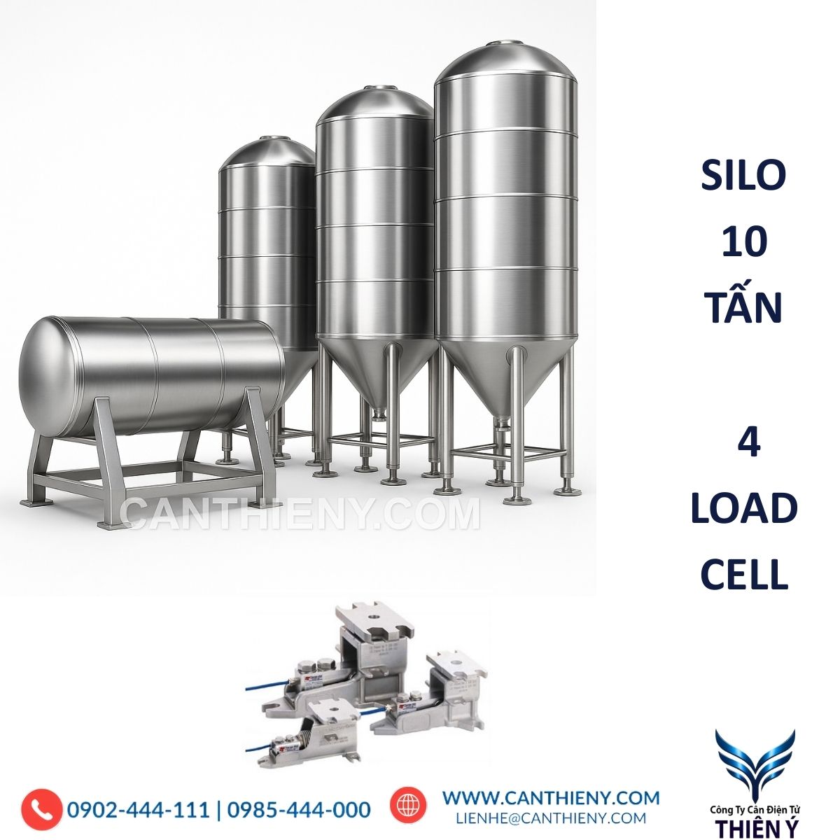 Cân Điện Tử Silo 10 Tấn 4 Loadcell – Chính Hãng, Bảo Hành 12 Tháng