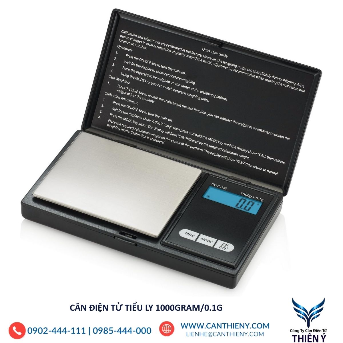Cân điện tử tiểu ly 1000g - cân chính xác, giá rẻ, BH 12 tháng