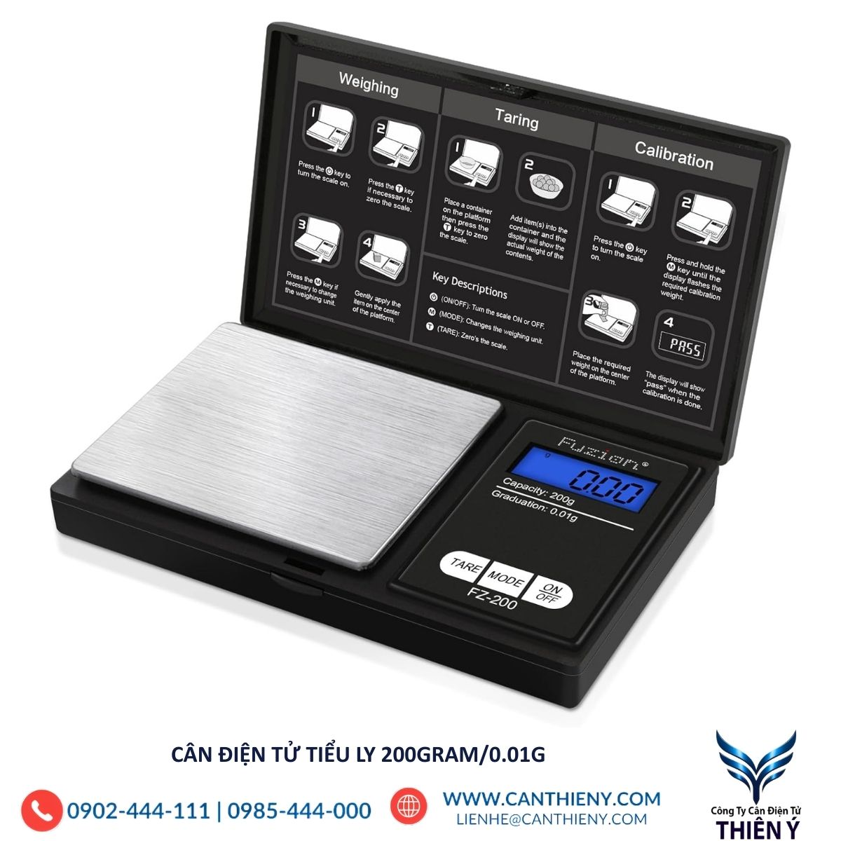 Cân điện tử tiểu ly 200g - Chuẩn xác từng mg, chính hãng Thiên Ý