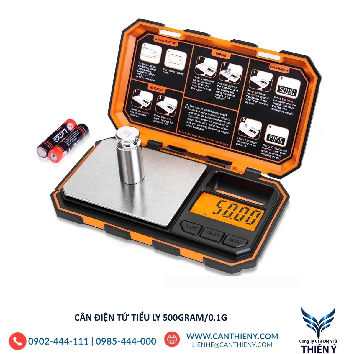 Cân điện tử tiểu ly 500g - chính xác cao, giá rẻ, BH 12 tháng