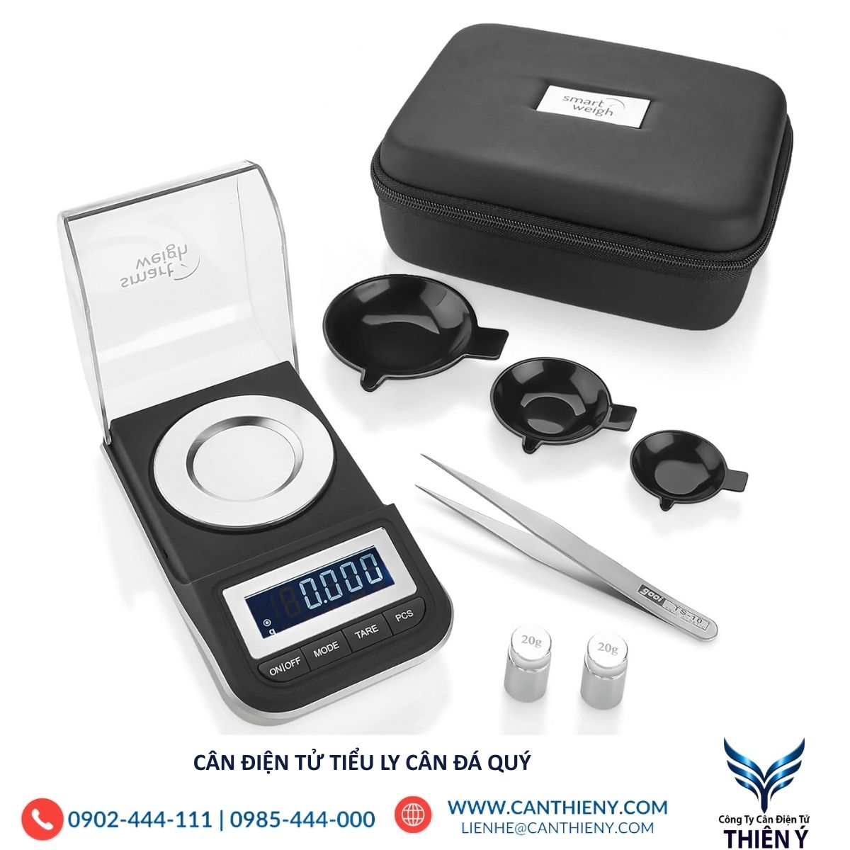 Cân điện tử tiểu ly cân đá quý - chính hãng, bảo hành 12 tháng.