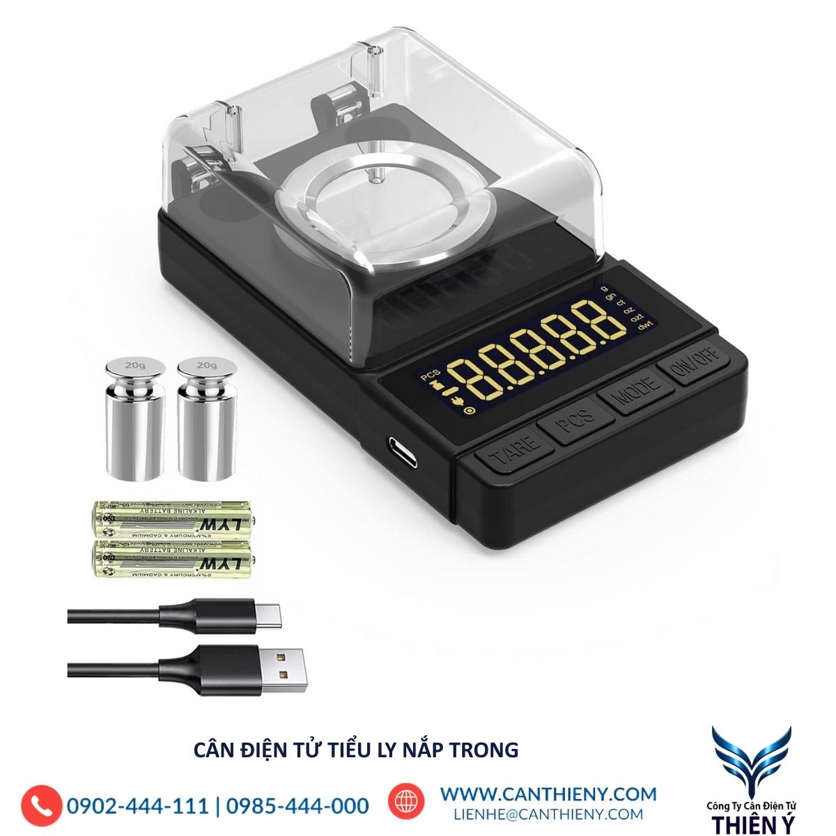 Cân điện tử tiểu ly nắp trong - chính xác, tiện lợi, chắn gió