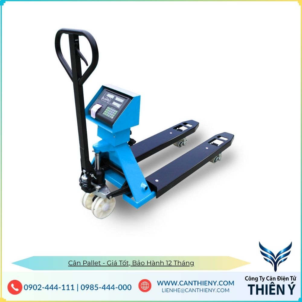 Hình ảnh cân pallet in tem mã vạch Thiên Ý chính hãng
