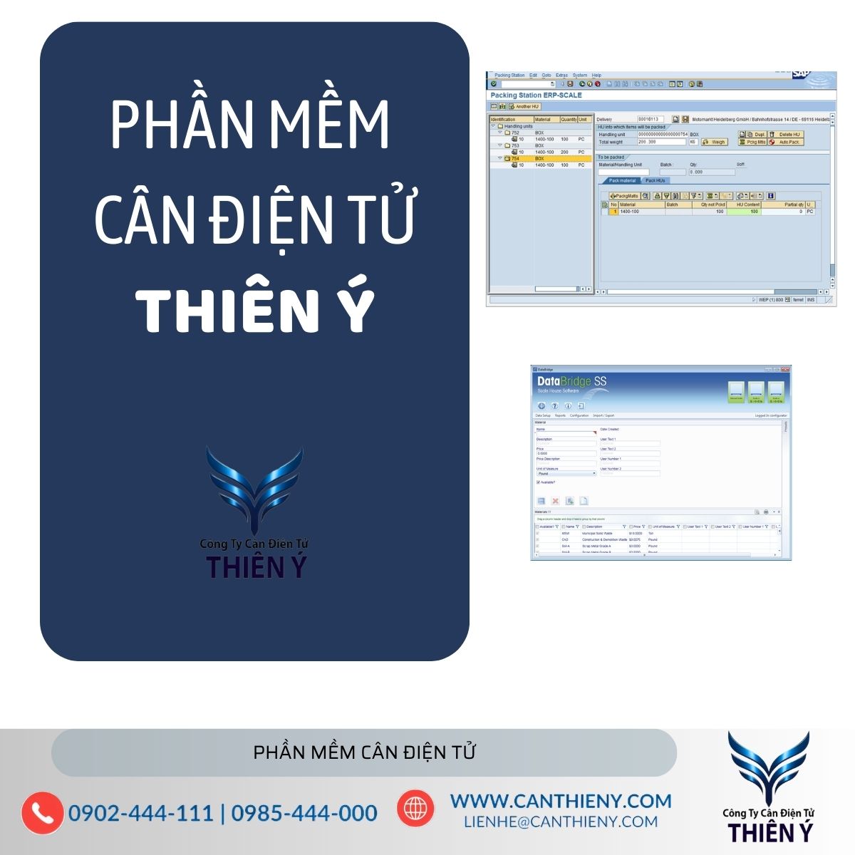 Phần mềm cân có phân quyền người dùng Thiên Ý chính hãng