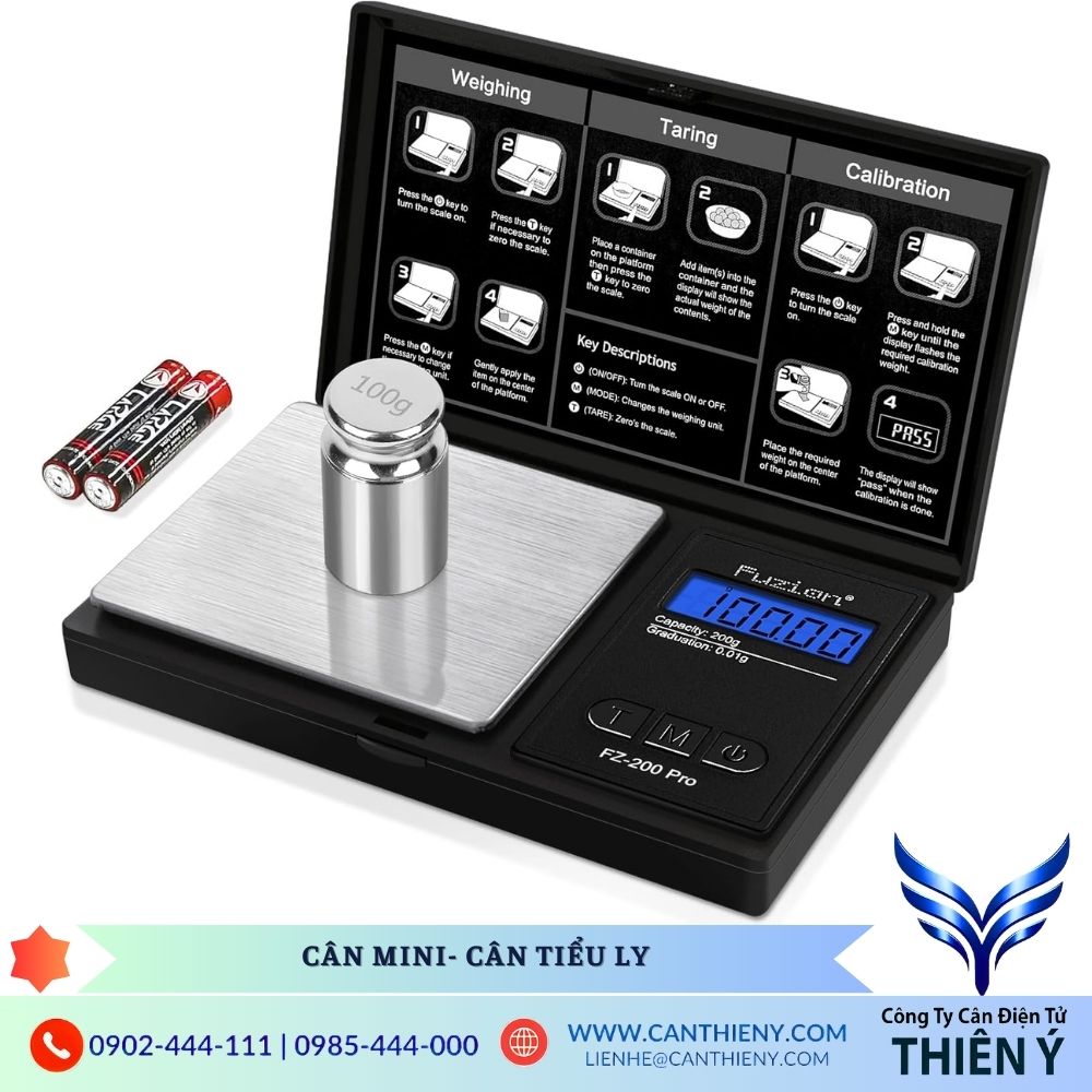 Cân điện tử bỏ túi 0.1g cân tiểu ly chính hãng giá rẻ bảo hành 12 tháng