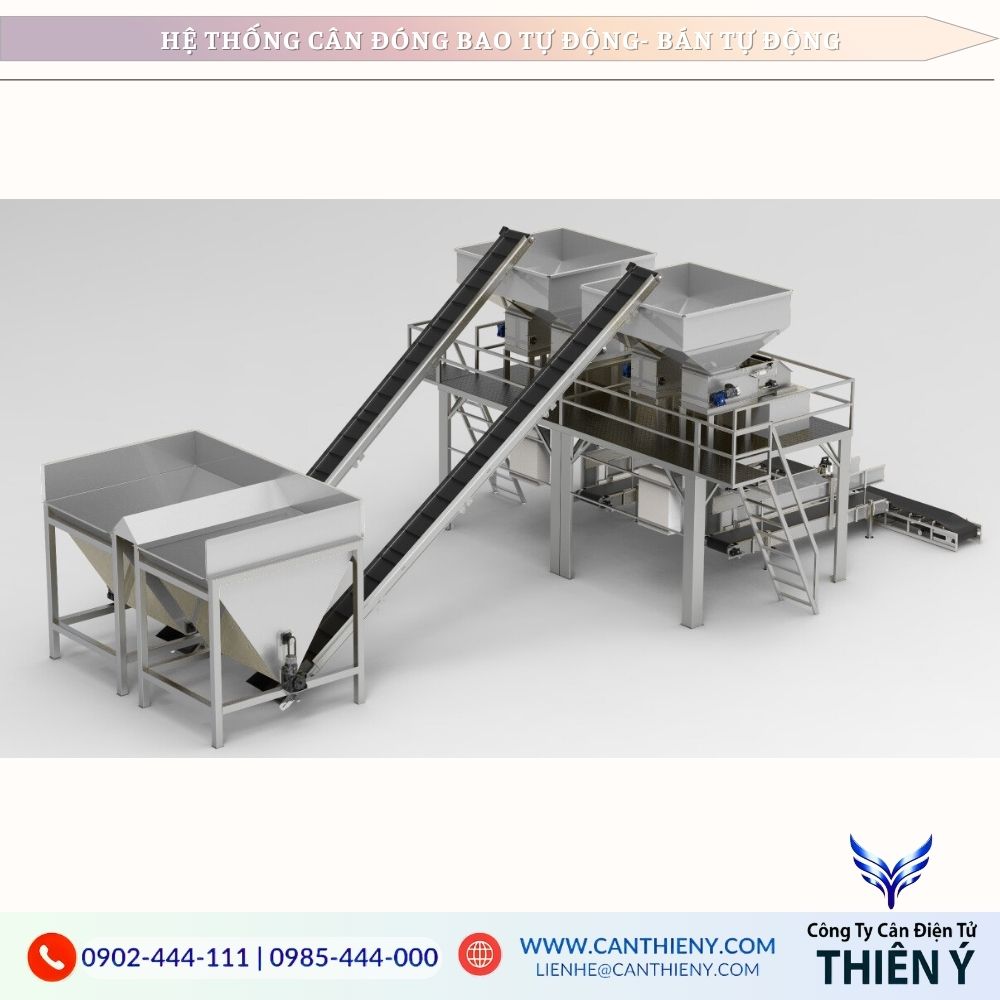 Hình ảnh cân đóng bao điện tử 2 phễu xả chính hãng, chất lượng cao, bảo hành 12 tháng