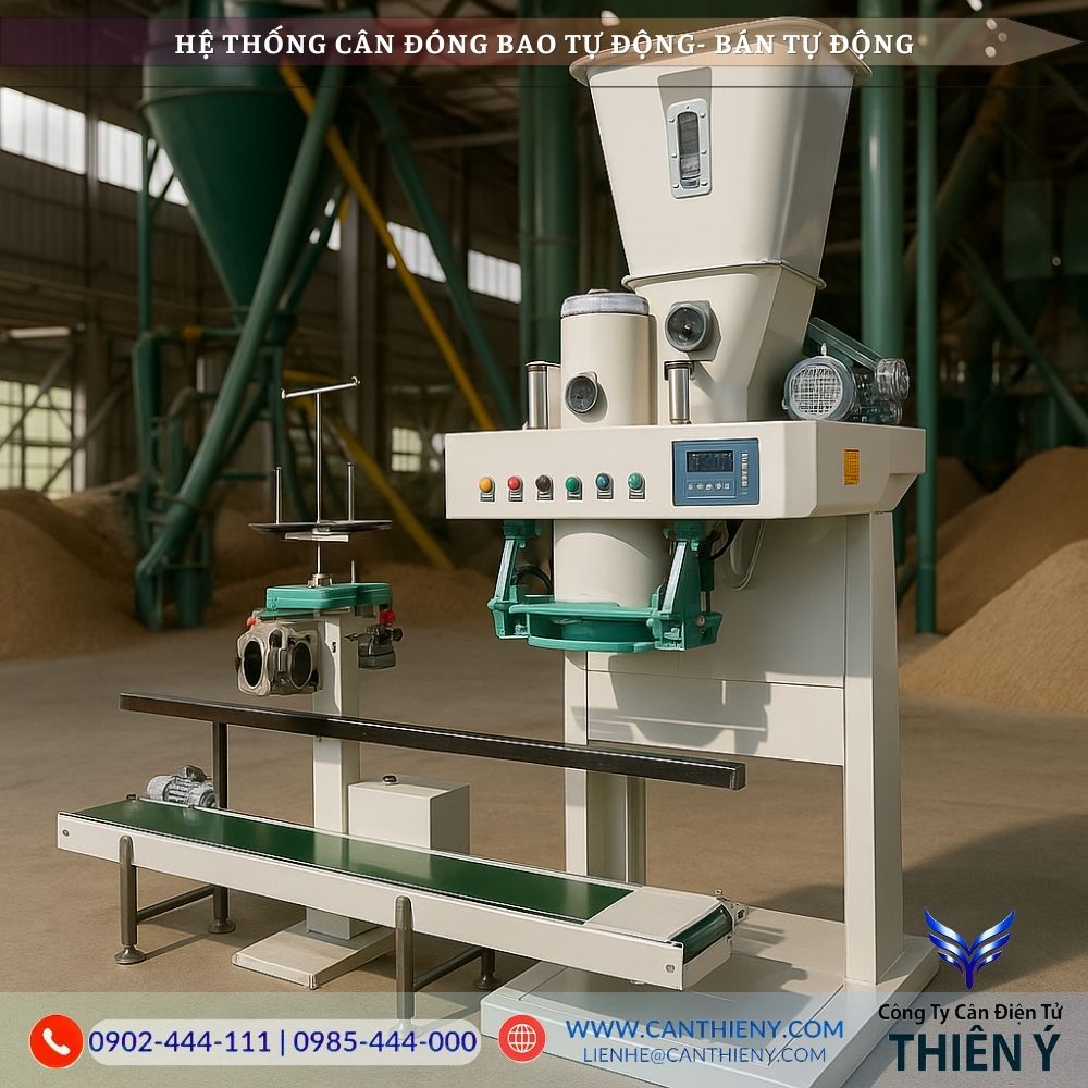 Cân đóng bao điện tử cho ngành thức ăn chăn nuôi chính hãng, giá rẻ, chất lượng cao, bảo hành 12 tháng