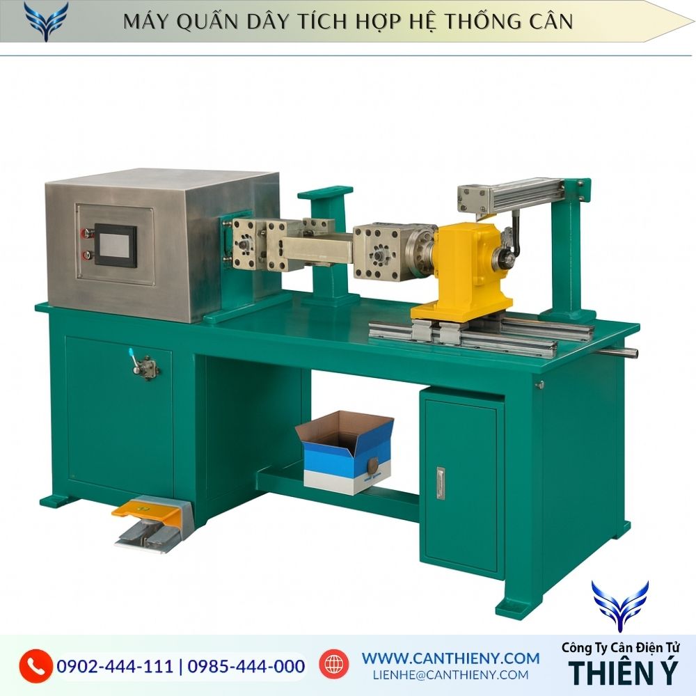 Hình ảnh Cân Quấn Cuộn Dây Bán Tự Động điện tử tích hợp máy quấn, cân realtime, chính hãng Thiên Ý, giá tốt, bảo hành 12 tháng.