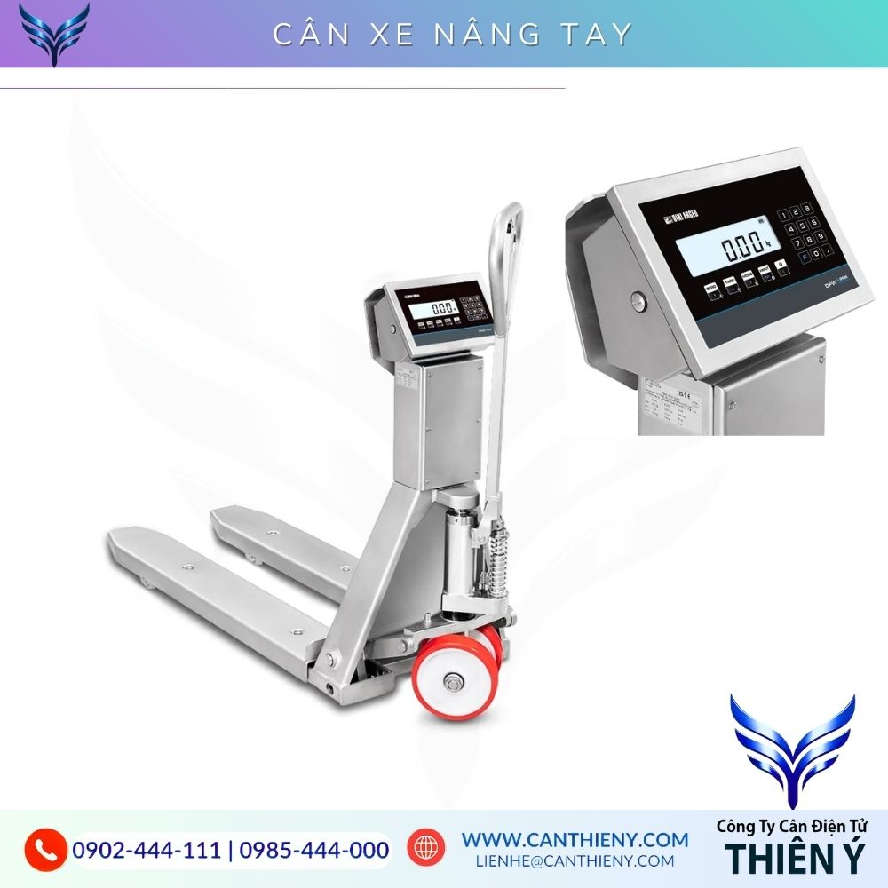 Cân xe nâng tay điện tử inox 316L cao cấp, chống ăn mòn, chính hãng, bảo hành 12 tháng